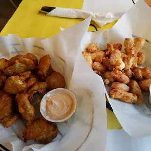 Best ever fried pickles and top notch cheese curds, all house made!