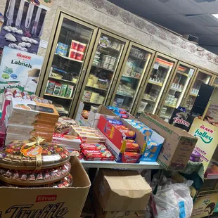 a variety of goods in a store
