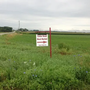 a sign in a field