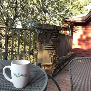 Coffee on the 2nd floor deck.