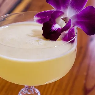 The Saturn. Gin, passion fruit, lemon, falernum, orgeat.