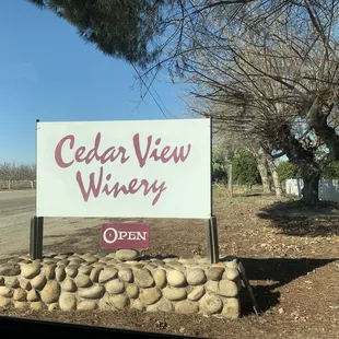 a sign for the winery