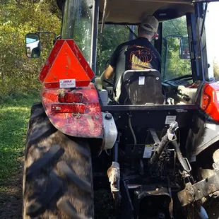 a tractor and driver