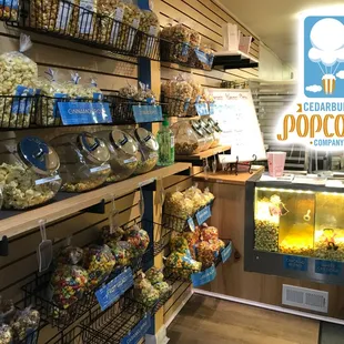 a display of popcorn