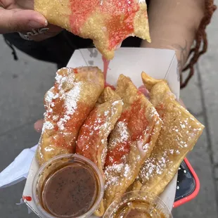 Strawberry cream cheese wontons