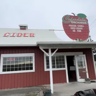 the front of the restaurant