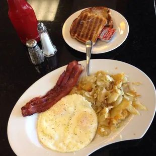 The breakfast was amazing! (bacon, eggs, home fries, &amp; toast)