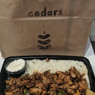 a meal in a paper bag