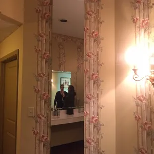 This is one trippy mirror that makes it seem like someone is moving behind you while you wash your hands (spoiler, it's you).