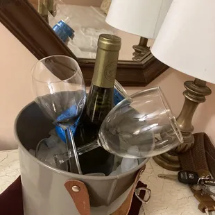 Chilling white wine