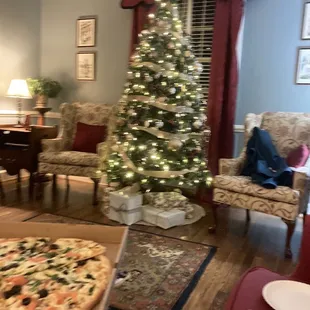 Our room,, and our pizza