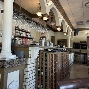 the bar and wine rack