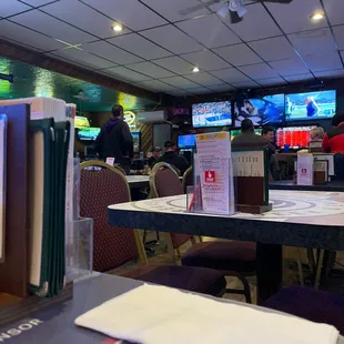 the dining area of the restaurant