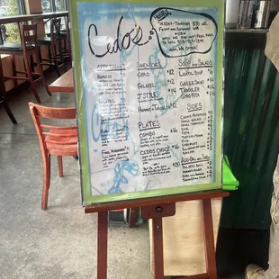 the menu