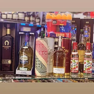 a variety of liquors