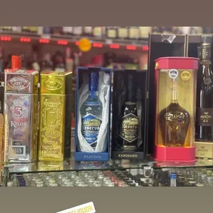 a variety of bottles