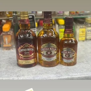 three bottles of chivas royal