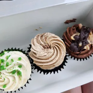 Keylime, mocha, and german chocolate cake cupcakes