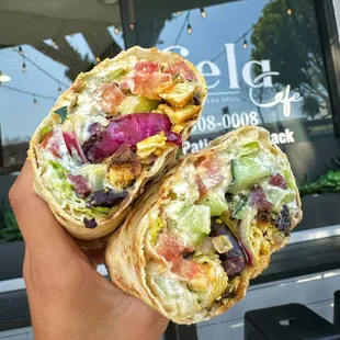 Craving a delicious wrap? Try our fresh and flavorful Mediterraenan Wrap made with our housemade Hummus &amp; Tzatziki