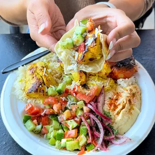 Made fresh for each order! Grilled Chicken Kebab Plate