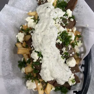 Gyro Fries made with our housemade Tzatziki