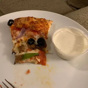Supreme pizza and ranch