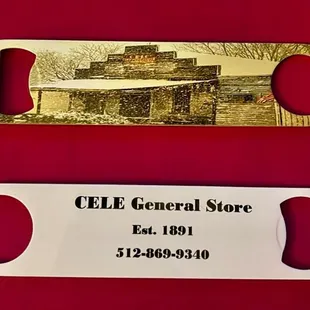 New, Cele Store bottle openers.