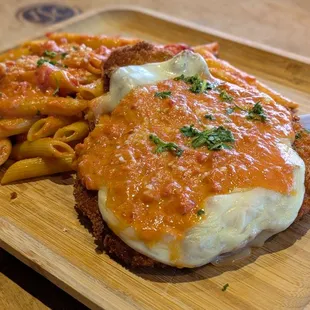 Penne Vodka and Chicken Parm