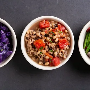 Cabbage, Black Eyed Peas, Green Beans with Sun-dried Tomatoes