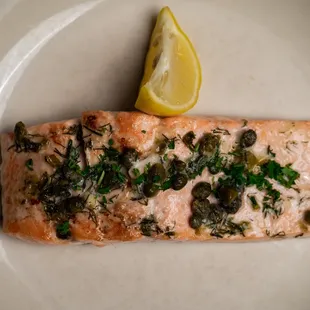 Broiled Salmon with Capers
