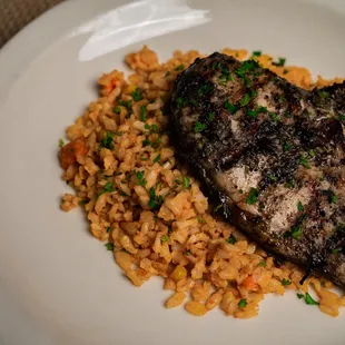 Jamaican Jerk Chicken on a bed of Texmati Brown Rice