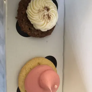 Carrot Cake (top) and Lemon Raspberry (bottom)