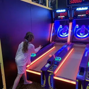This girl loves skeeball!
