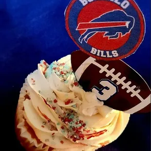 a buffalo football cupcake