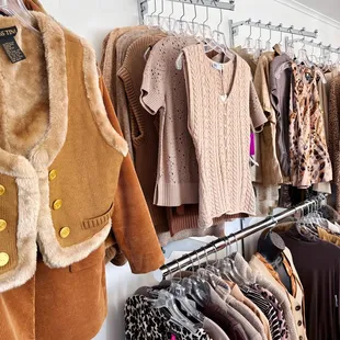 Mocha Mousse Pantone color of the year shop display, women's clothing and accessories