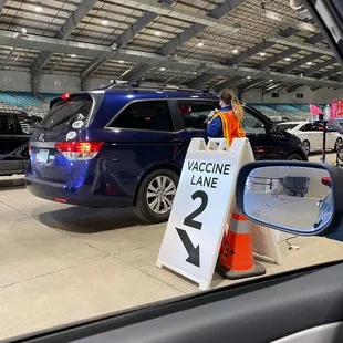 a sign in a car park