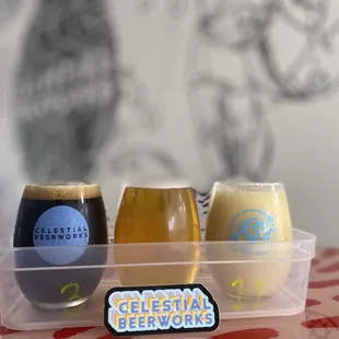 three different types of beer