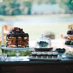 a variety of desserts on a table