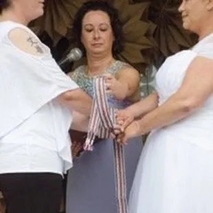 April and Cheryl's wedding - handfasting.