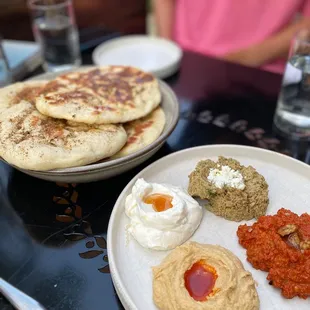 Mezze platter with flatbread - yum! Loved the flatbread here - came out warm and fluffy inside
