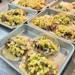 Our mango pork tacos are a crowd favorite and ONLY available on Taco Tuesdays.