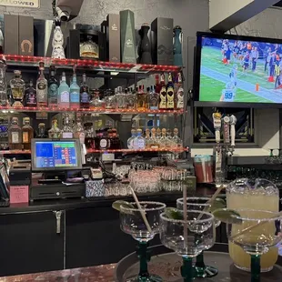 the bar and television