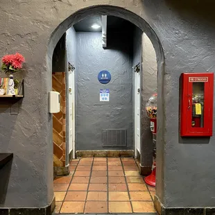 Hallway to restrooms