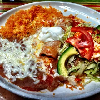 B2. Enchilada and Avocado Tostada