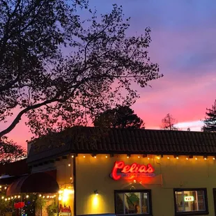 Beautiful sunset outside Celia's Palo Alto !