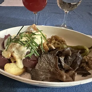 Raclette night - ordered the raclette platter (potatoes, caramelized onions, mushrooms, pickled peppers and mustard)