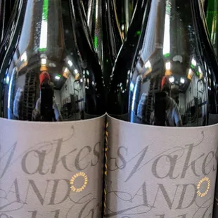 a row of bottles of wine