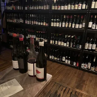 bottles of wine on a table
