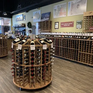 a wine rack in a wine shop