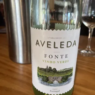 a bottle of wine on a table